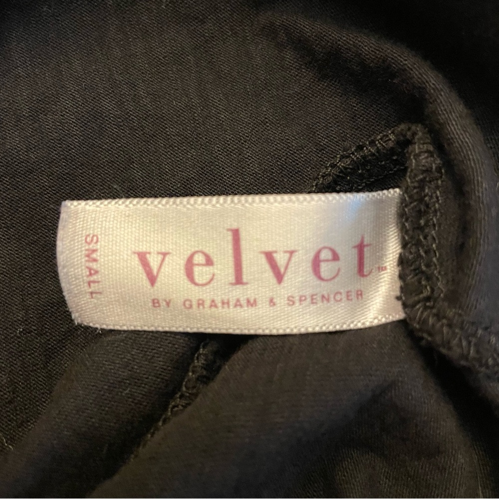 Velvet by Graham and Spencer Vintage Slub Black Wrap Dress. Size S - Picture 9 of 9